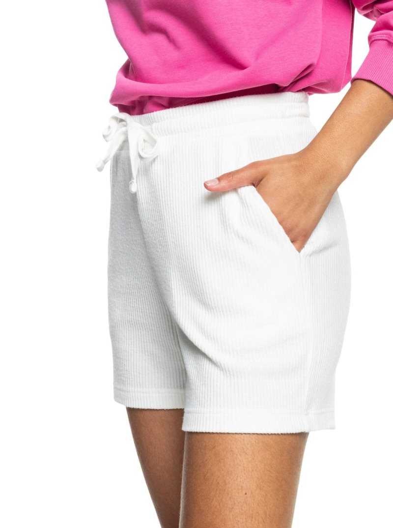 Shorts Roxy Sunday Morning Rib Femme Blanche | 561482MZP