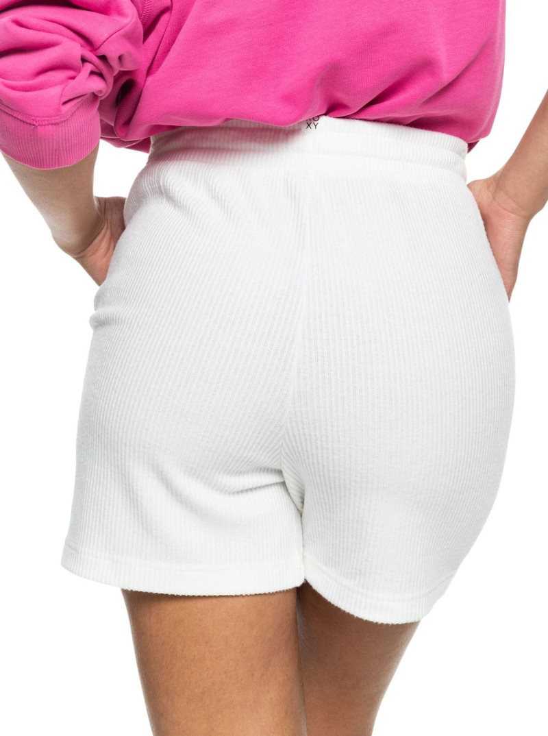 Shorts Roxy Sunday Morning Rib Femme Blanche | 561482MZP