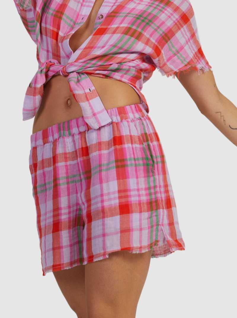Shorts Roxy Tartan Times Femme Violette | 195680ZJD