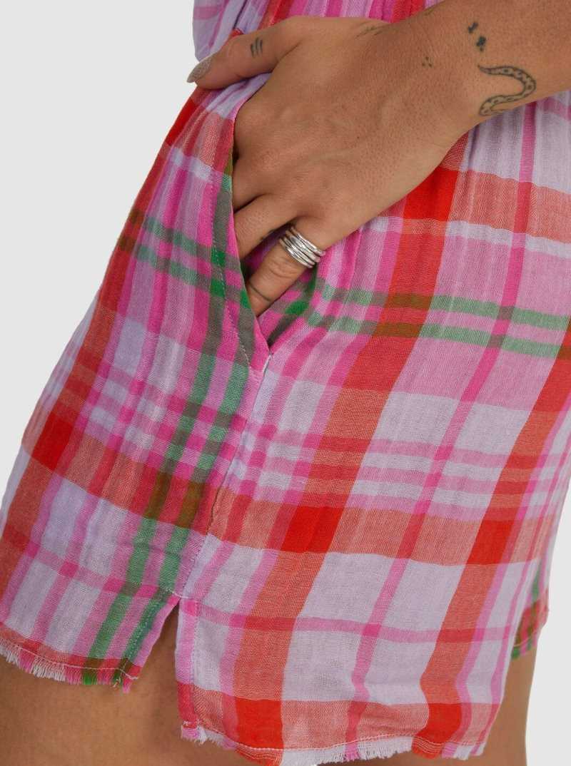 Shorts Roxy Tartan Times Femme Violette | 195680ZJD