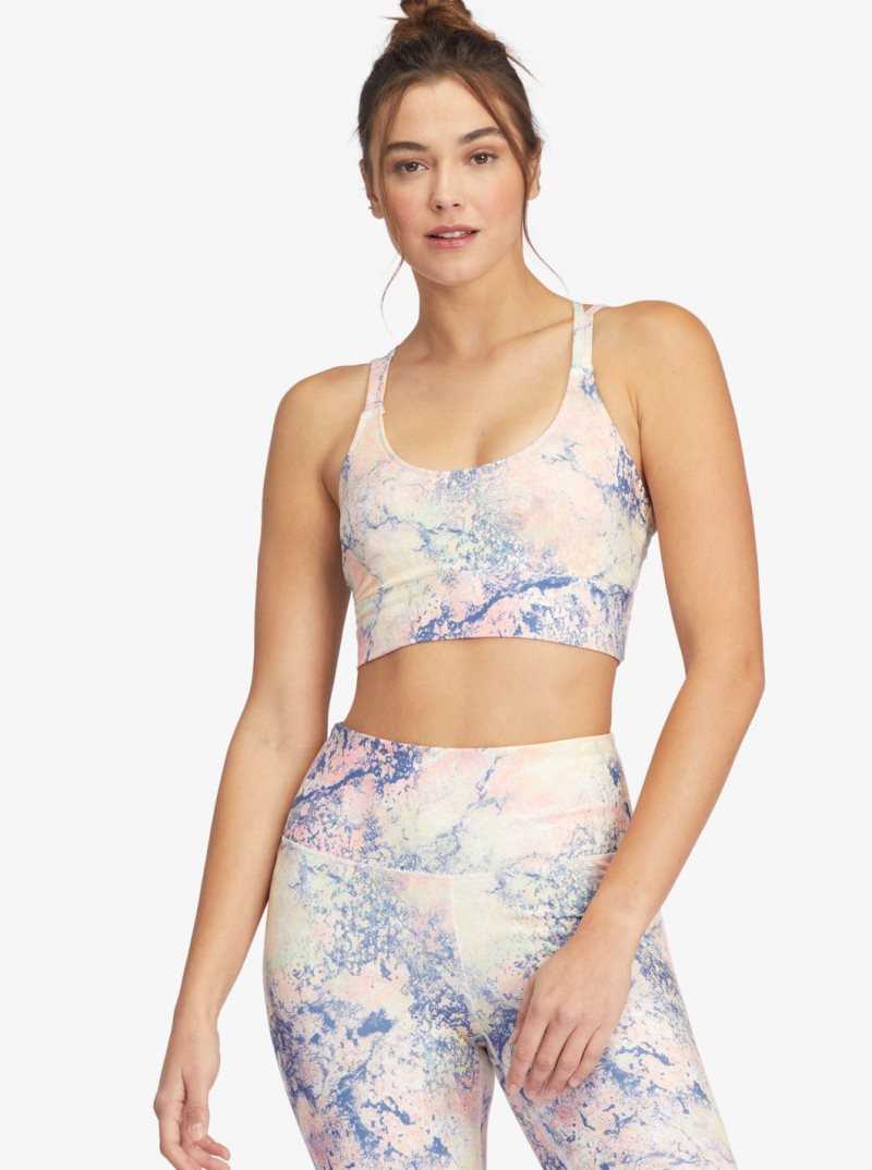 Soutien Gorge Sport Roxy Kaileo Elongated Femme Blanche Vert | 016935QXT
