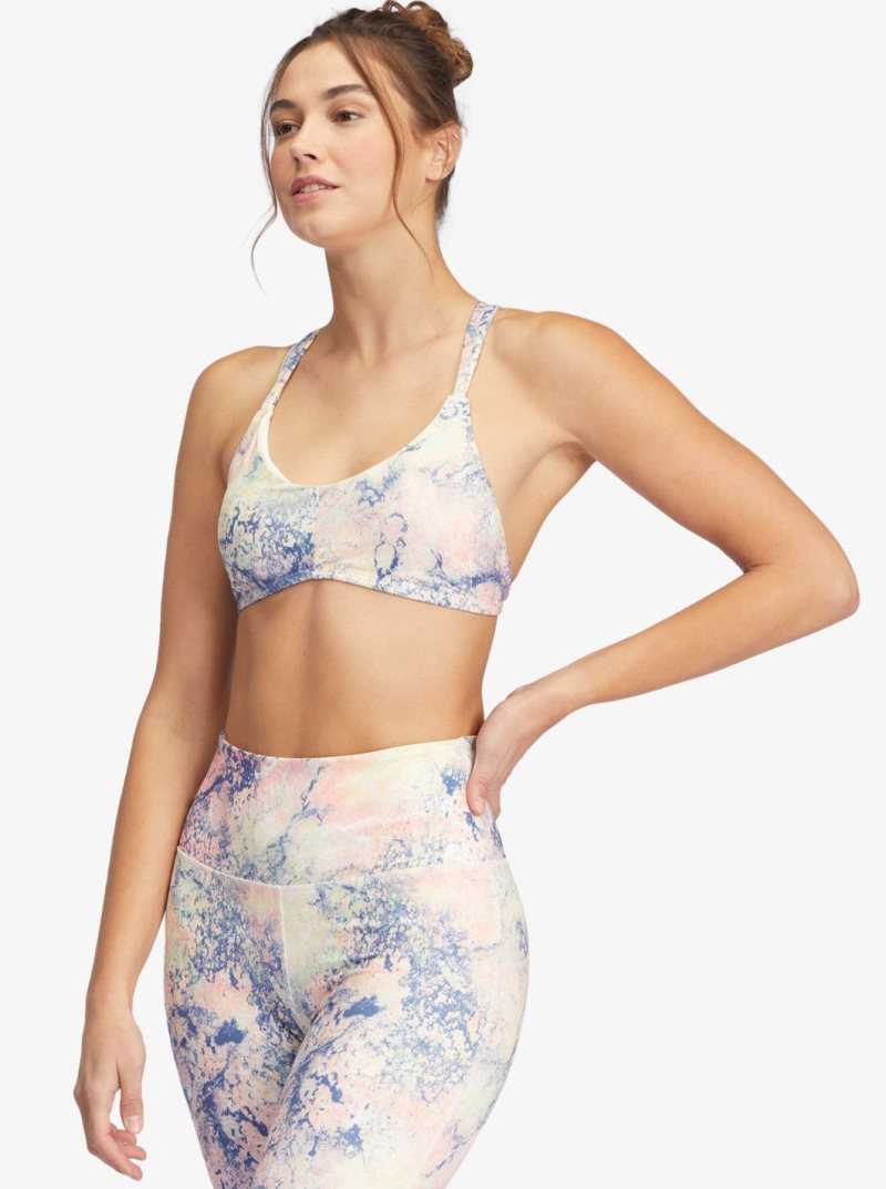 Soutien Gorge Sport Roxy Kaileo Femme Blanche Vert | 825301MWX