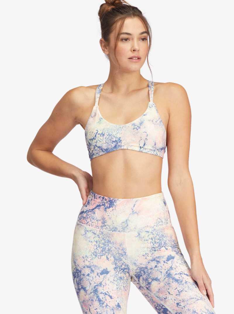 Soutien Gorge Sport Roxy Kaileo Femme Blanche Vert | 825301MWX