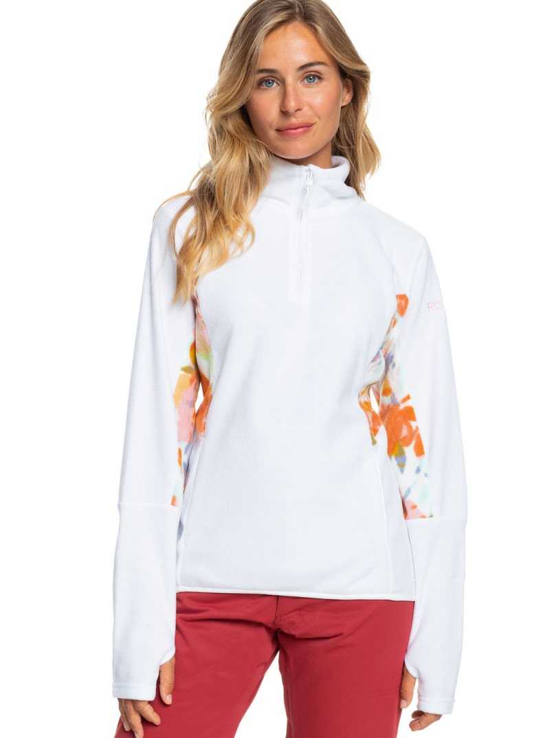 Toison Roxy Sayna Half-Zip Femme Blanche | 891435GOU