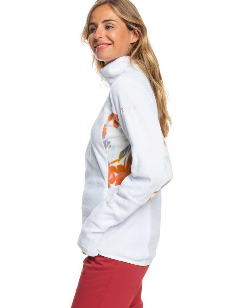 Toison Roxy Sayna Half-Zip Femme Blanche | 891435GOU
