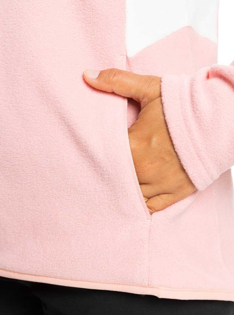 Toison Roxy Sayna Half-Zip Femme Rose | 906184EYO