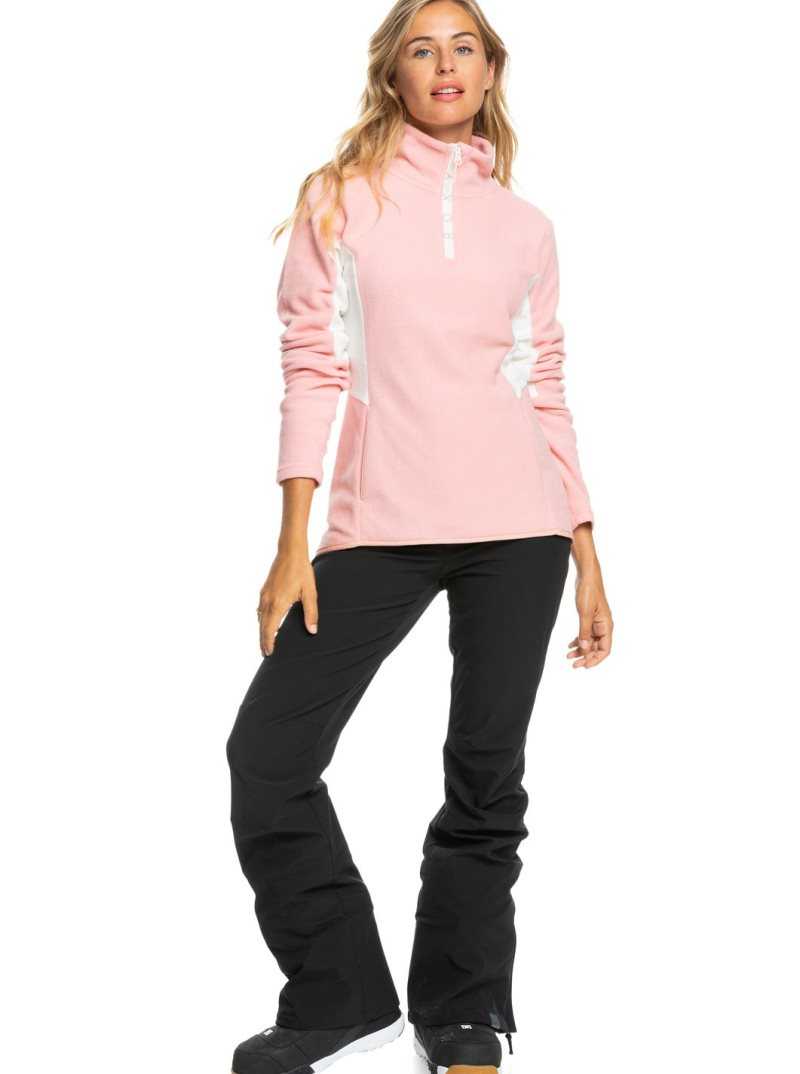 Toison Roxy Sayna Half-Zip Femme Rose | 906184EYO