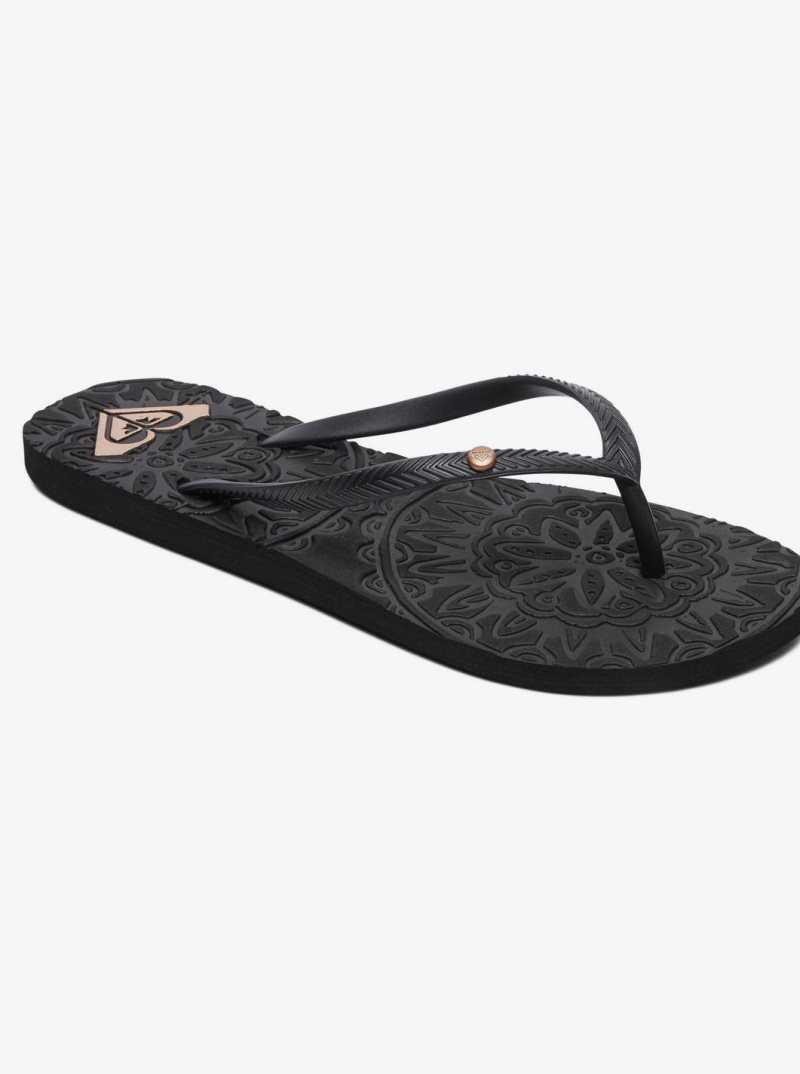 Tong Roxy Antilles Sandals Femme Noir | 160378GRN