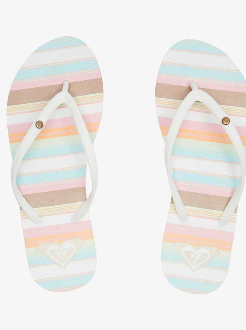 Tong Roxy Bermuda Sandals Femme Blanche Rose Multicolore | 423085SJN