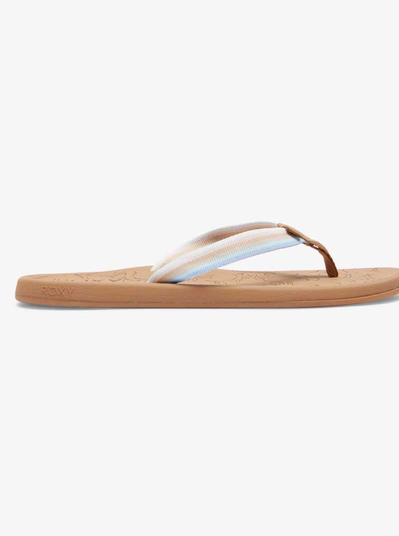 Tong Roxy Colbee Sandals Femme Marron Bleu | 658172XZT