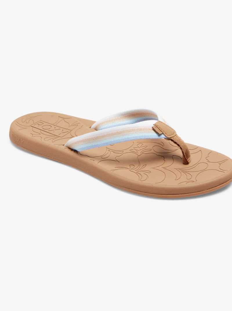 Tong Roxy Colbee Sandals Femme Marron Bleu | 658172XZT