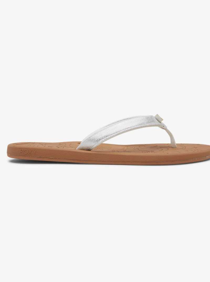 Tong Roxy Deeliah Sandals Femme Blanche Serpent | 385902AOF