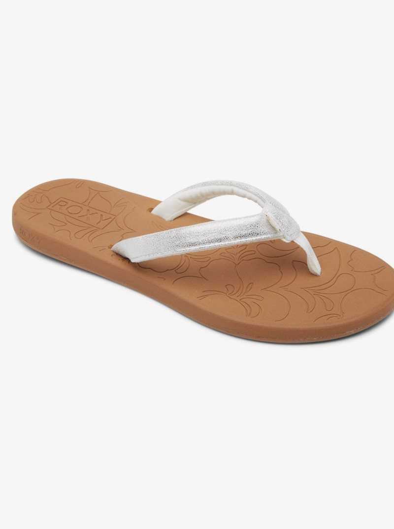 Tong Roxy Deeliah Sandals Femme Blanche Serpent | 385902AOF