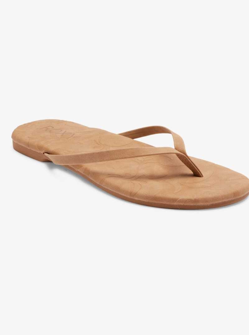 Tong Roxy Gabbie Femme Marron | 735829LPE