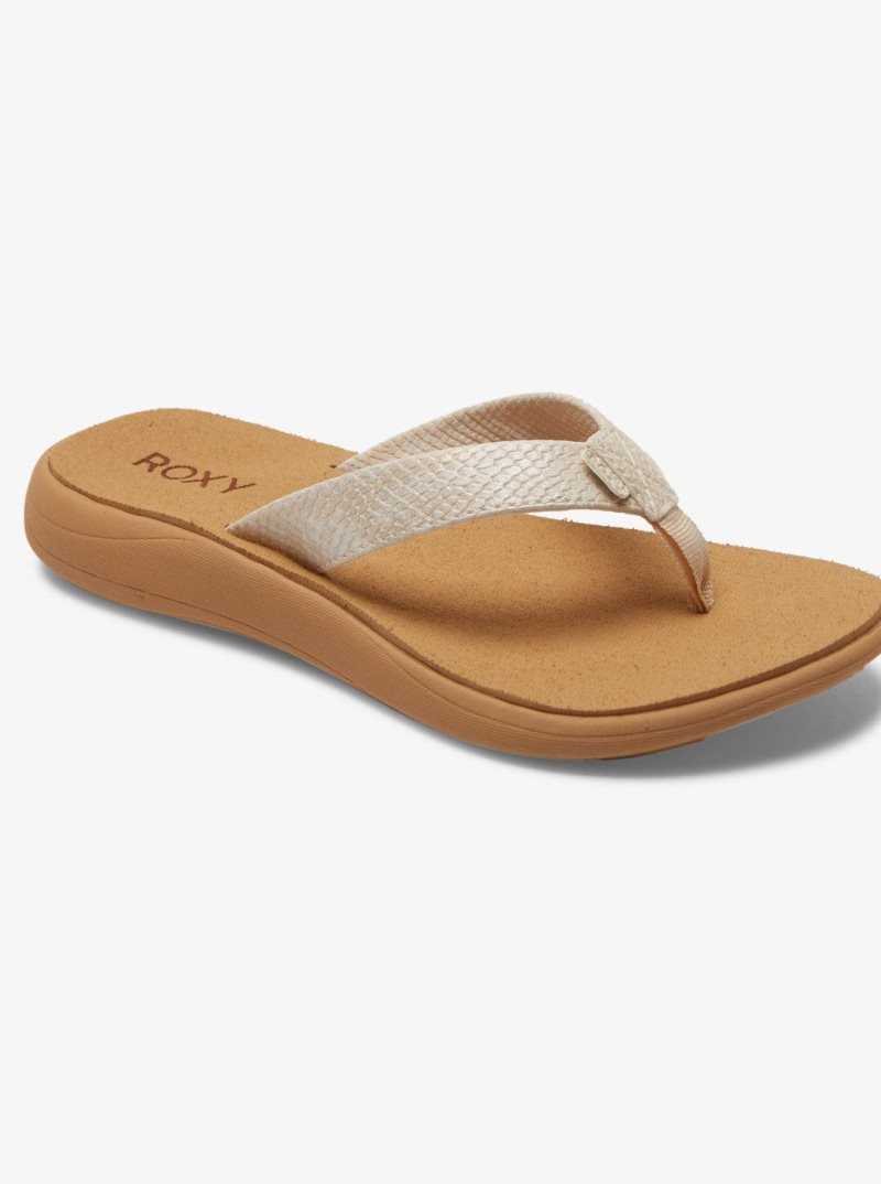 Tong Roxy Lizzie Sandals Femme Blanche | 065128ABE