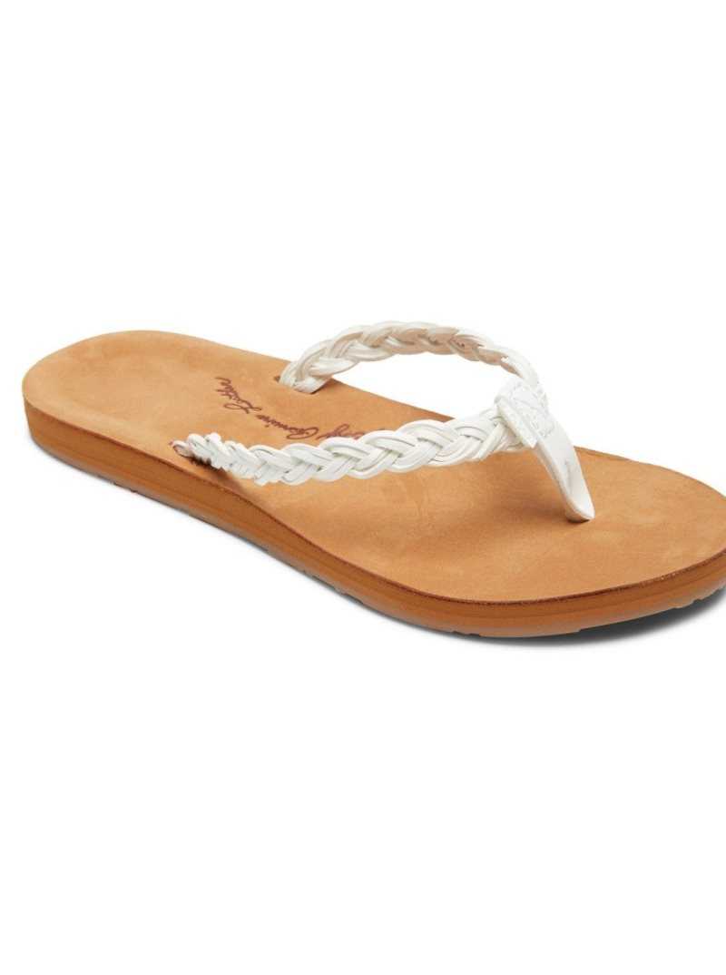 Tong Roxy Lorraine Braid Sandals Femme Blanche | 452687MBW