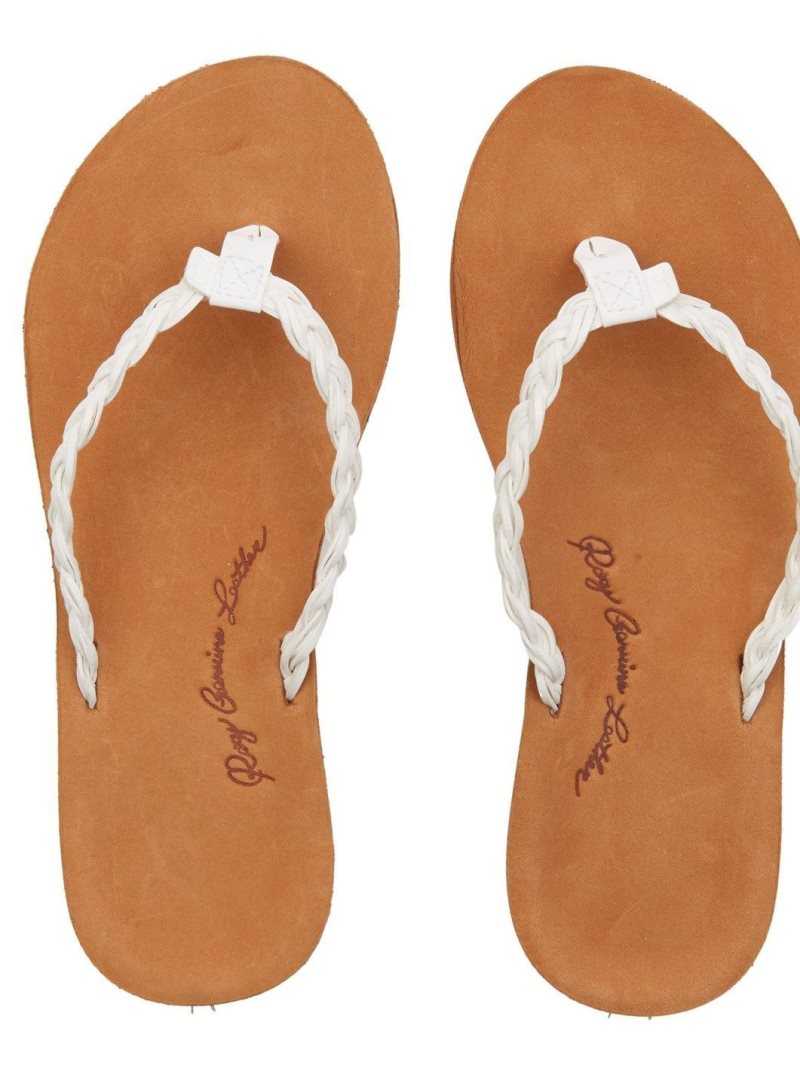 Tong Roxy Lorraine Braid Sandals Femme Blanche | 452687MBW