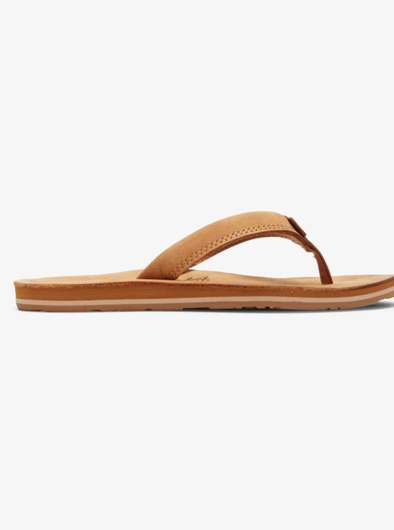 Tong Roxy Lorraine Mode Sandal Femme Marron Clair | 921680XYM