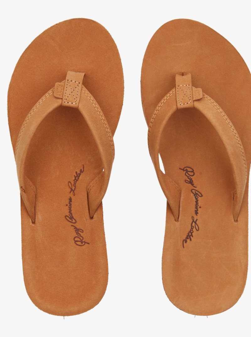 Tong Roxy Lorraine Mode Sandal Femme Marron Clair | 921680XYM
