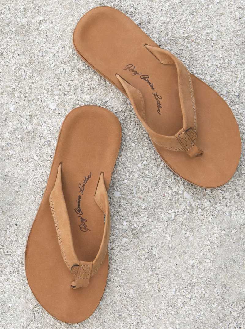 Tong Roxy Lorraine Mode Sandal Femme Marron Clair | 921680XYM