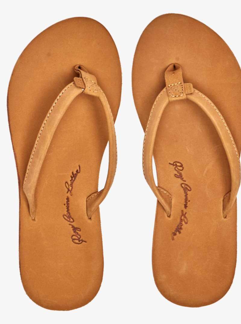 Tong Roxy Lorraine Slim Sandals Femme Marron | 397082OYC