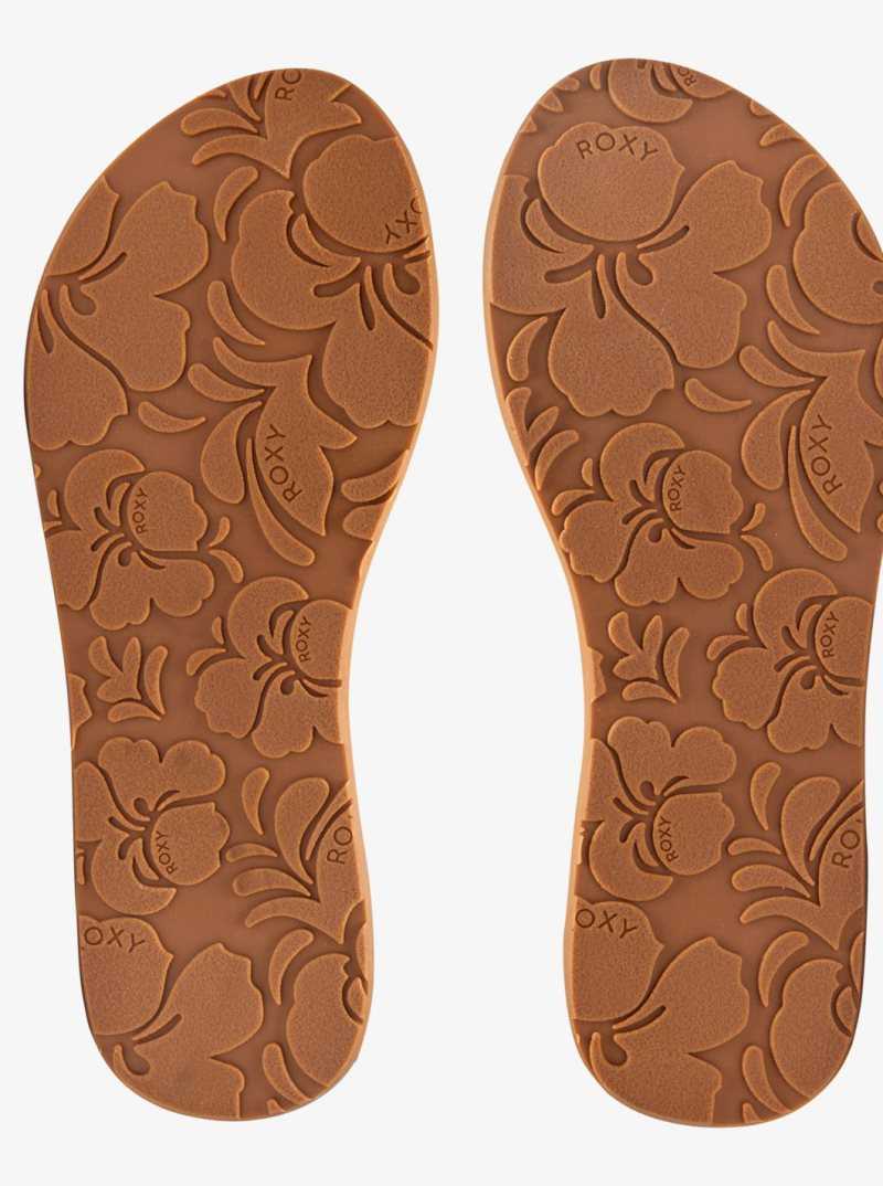 Tong Roxy Lorraine Slim Sandals Femme Marron | 397082OYC