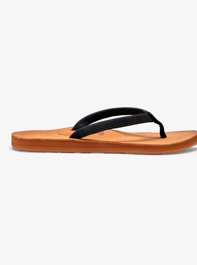 Tong Roxy Lorraine Slim Sandals Femme Noir | 253749JSW