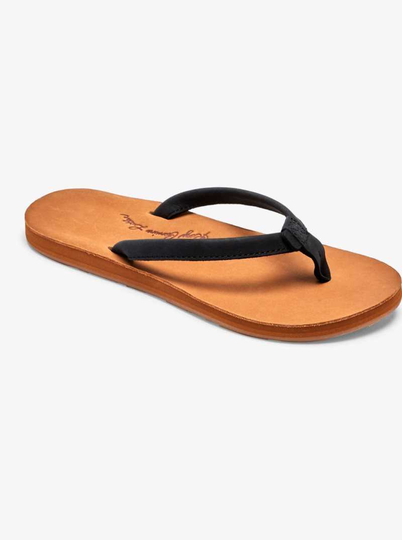 Tong Roxy Lorraine Slim Sandals Femme Noir | 253749JSW