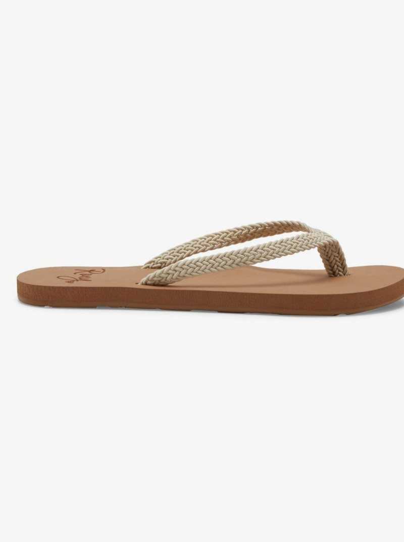 Tong Roxy Malia Femme Beige | 470821CLG