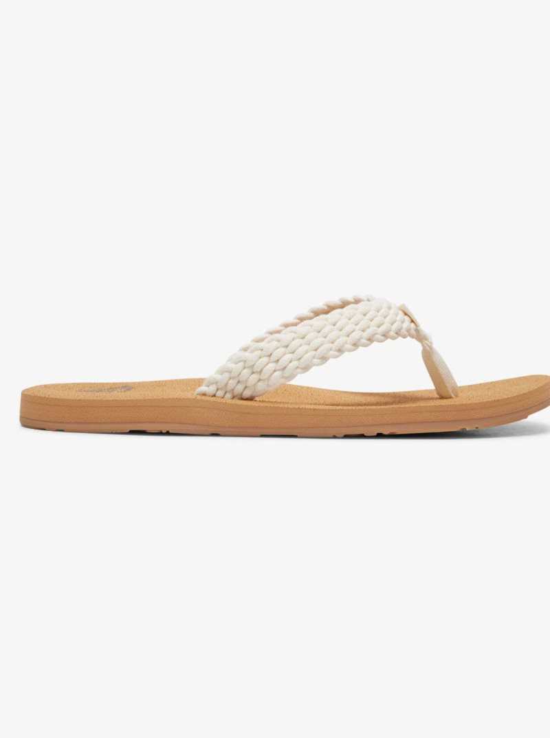 Tong Roxy Porto Femme Beige | 120935QLY