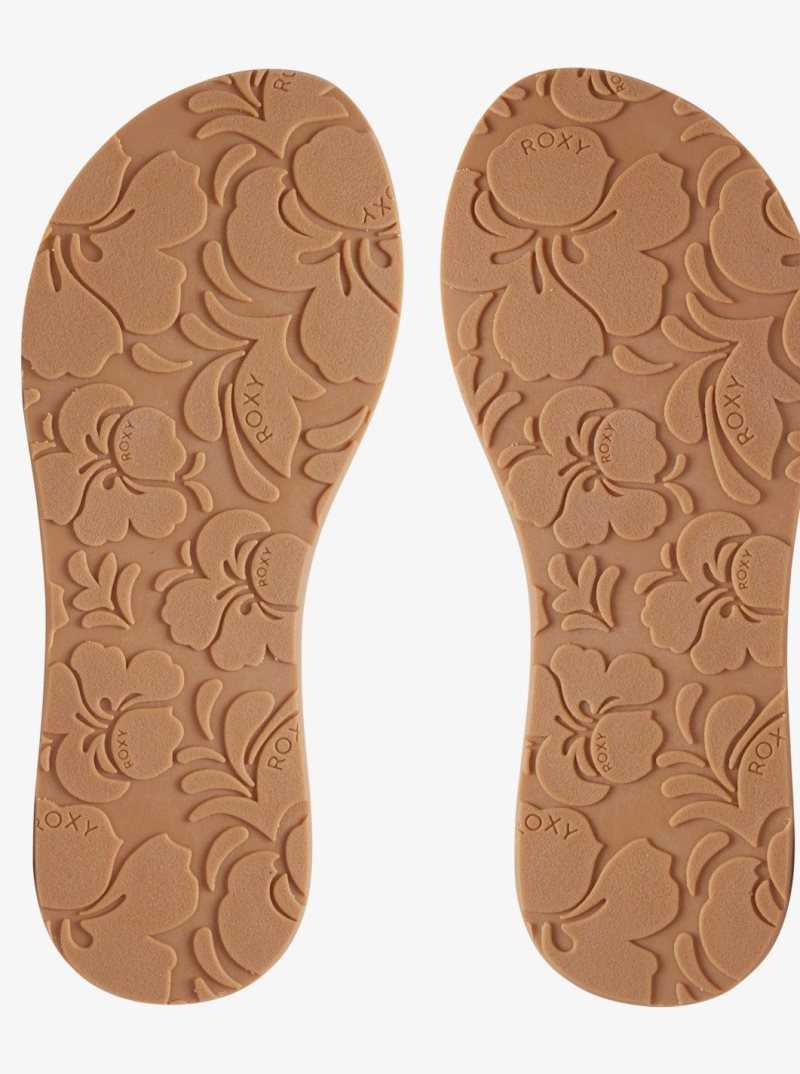 Tong Roxy Porto Femme Beige | 120935QLY