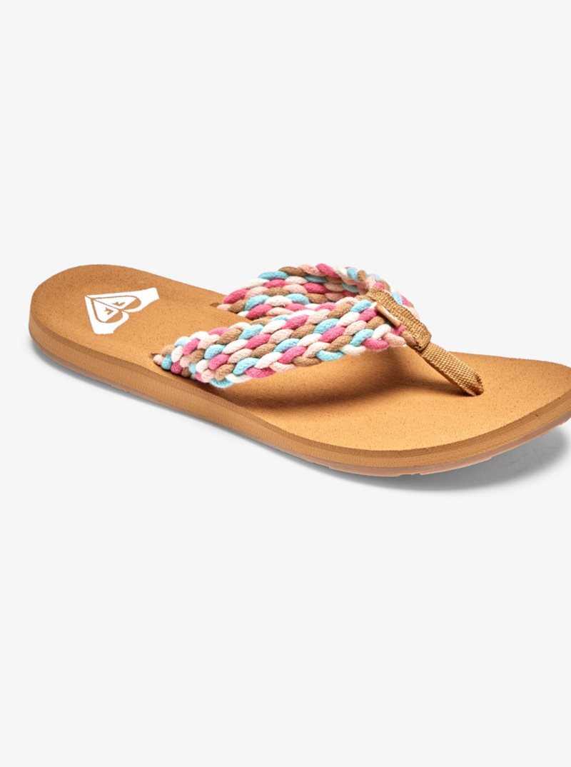 Tong Roxy Porto Femme Blanche Rose Multicolore | 710526LYV