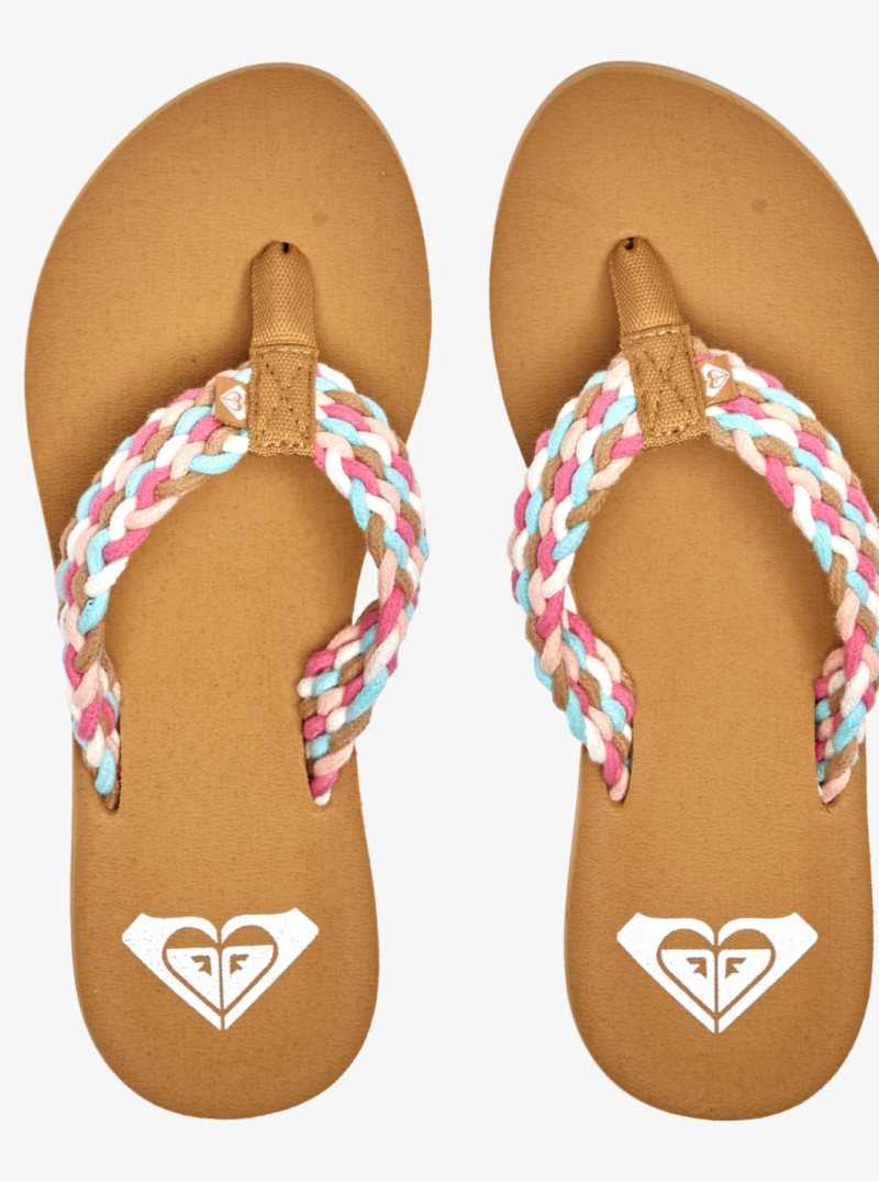 Tong Roxy Porto Femme Blanche Rose Multicolore | 710526LYV
