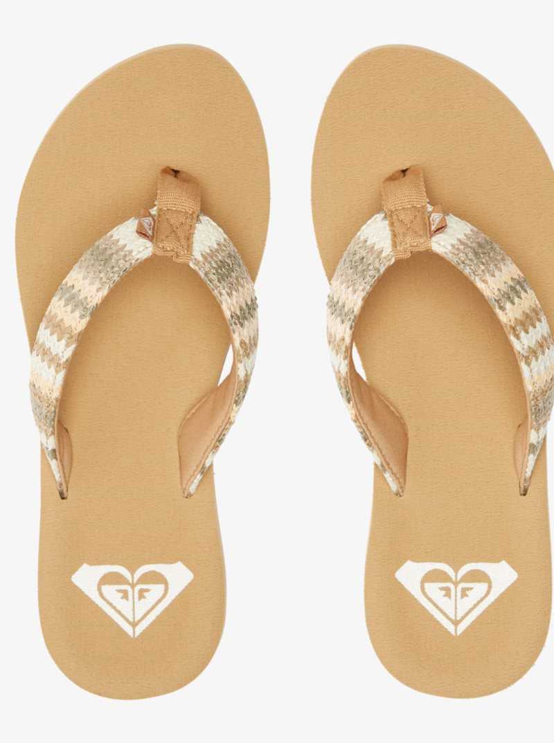 Tong Roxy Porto Raffia Femme Multicolore | 063854OHM