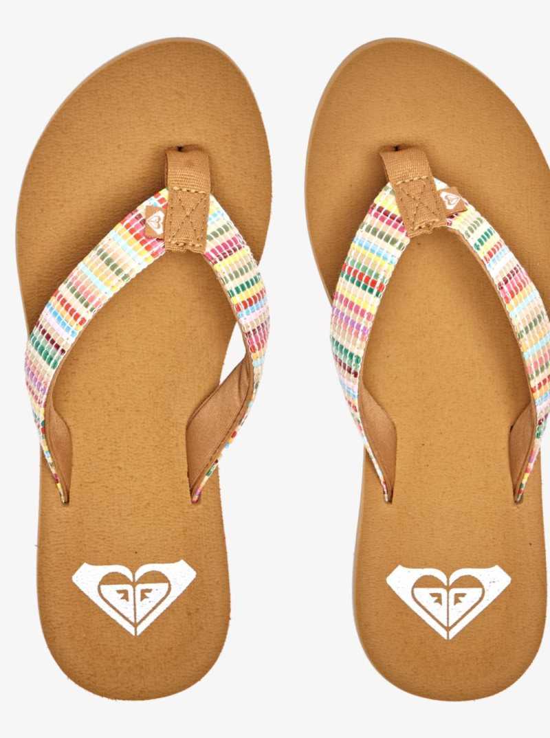 Tong Roxy Porto Raffia Femme Multicolore | 320156ASK