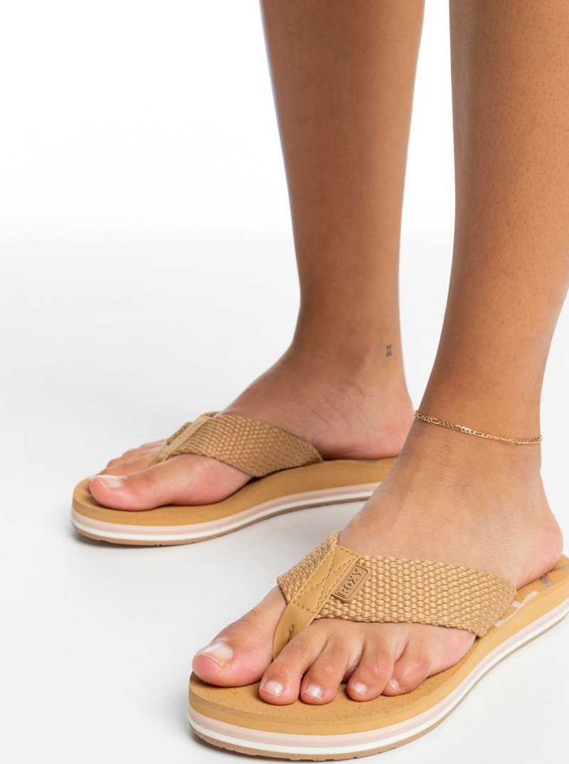 Tong Roxy Send It Sandals Femme Marron | 705138HQO