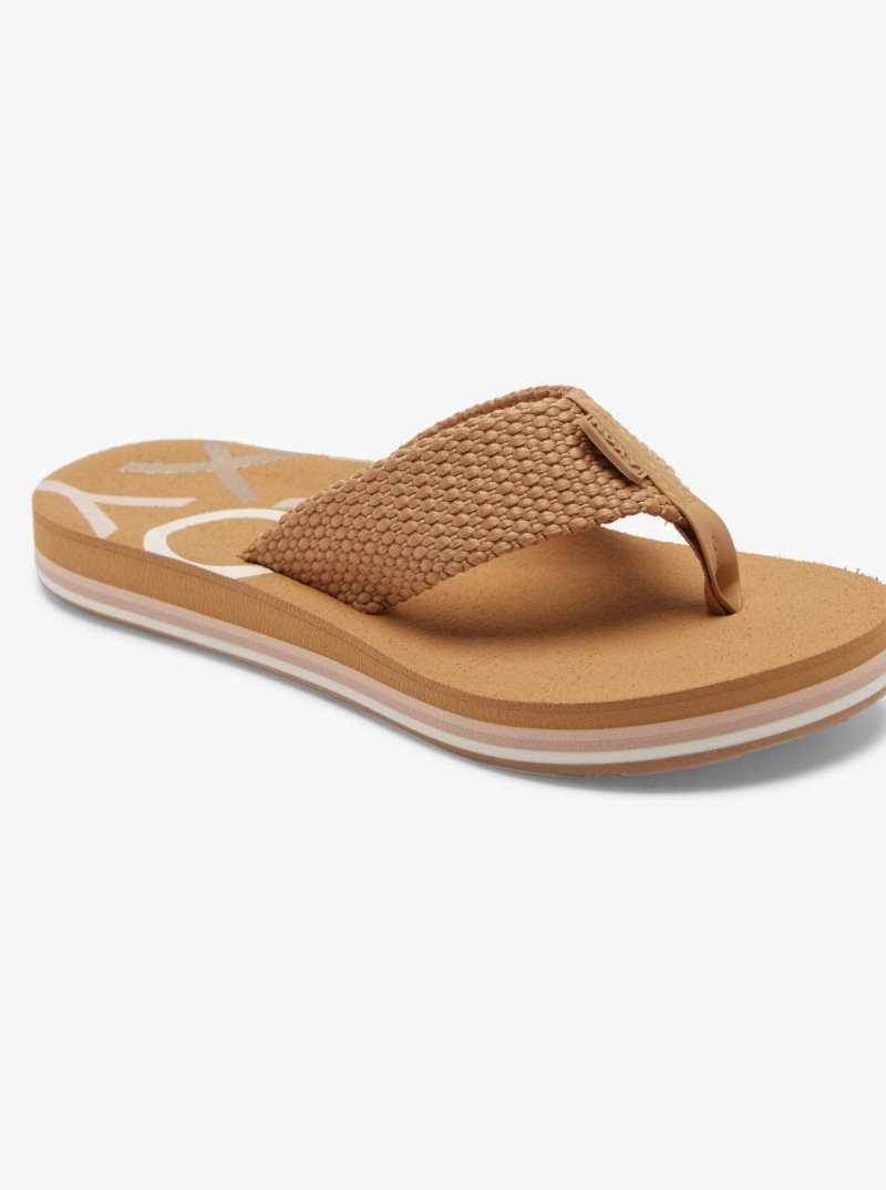 Tong Roxy Send It Sandals Femme Marron | 705138HQO