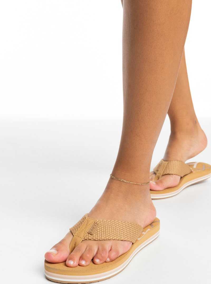 Tong Roxy Send It Sandals Femme Marron | 705138HQO