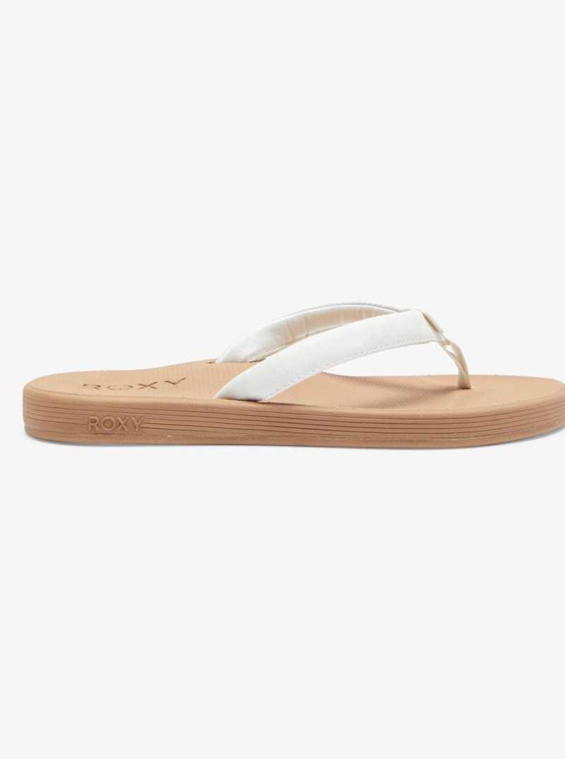 Tong Roxy Solana Sandals Femme Blanche | 283610TZB