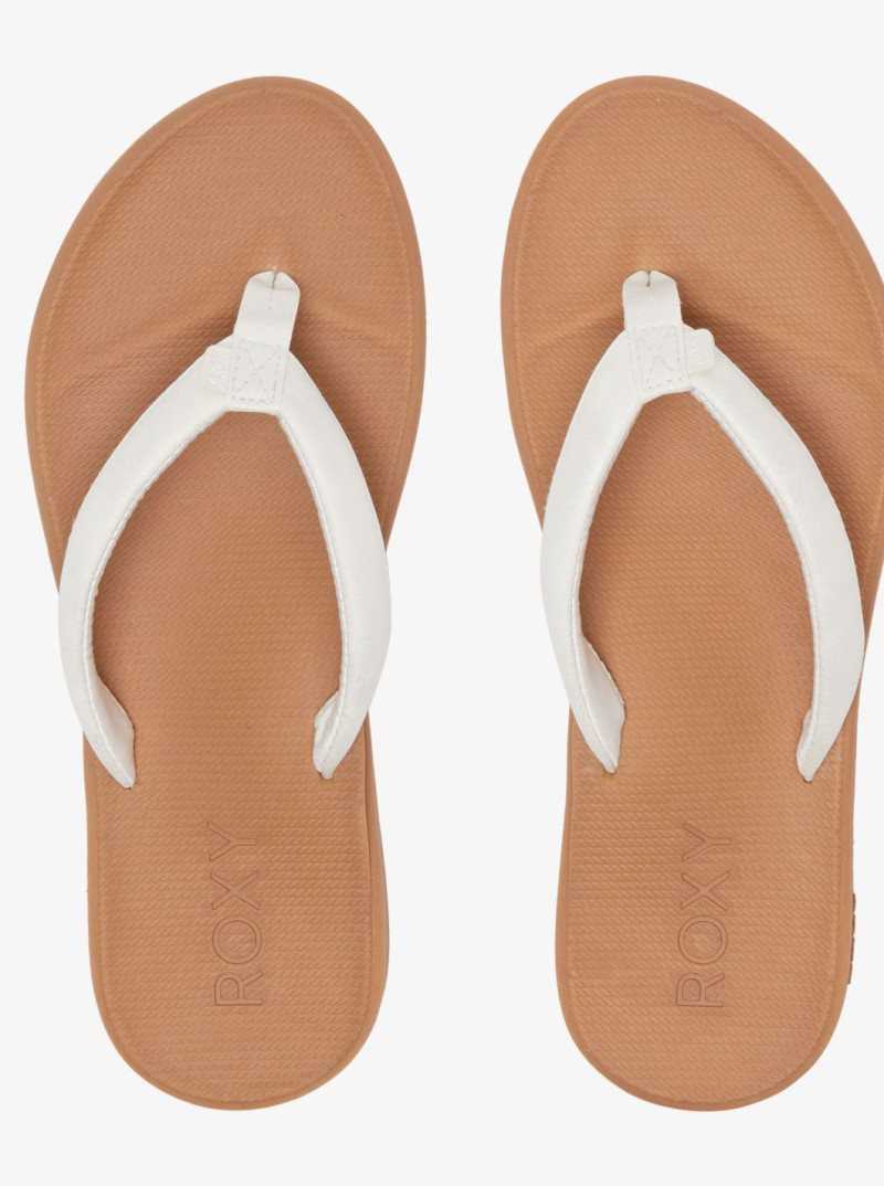 Tong Roxy Solana Sandals Femme Blanche | 283610TZB
