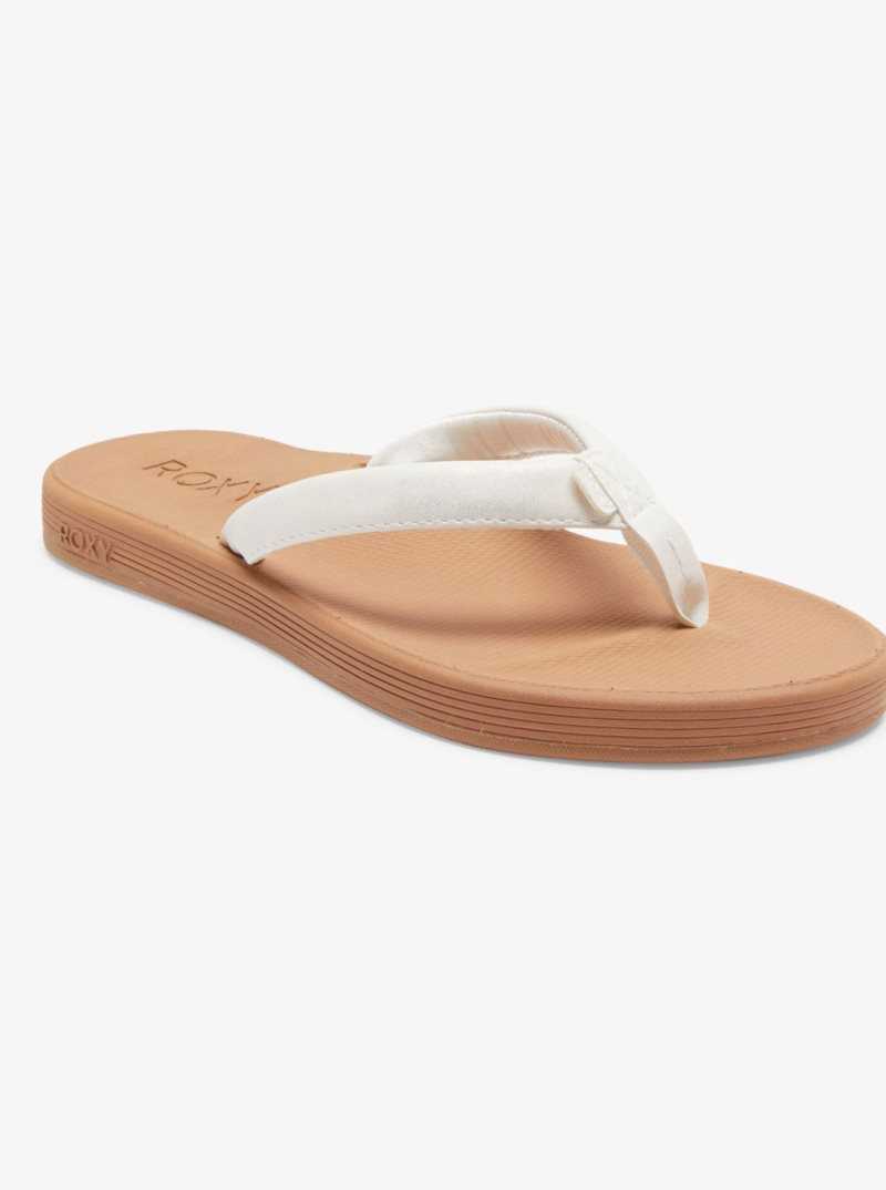 Tong Roxy Solana Sandals Femme Blanche | 283610TZB