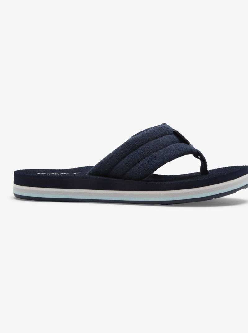Tong Roxy Surf Check Sandals Femme Bleu Marine | 132056MUS