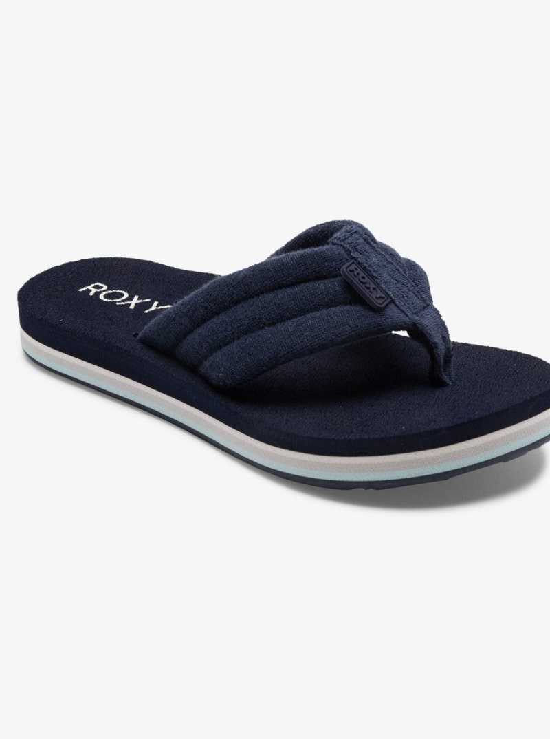 Tong Roxy Surf Check Sandals Femme Bleu Marine | 132056MUS