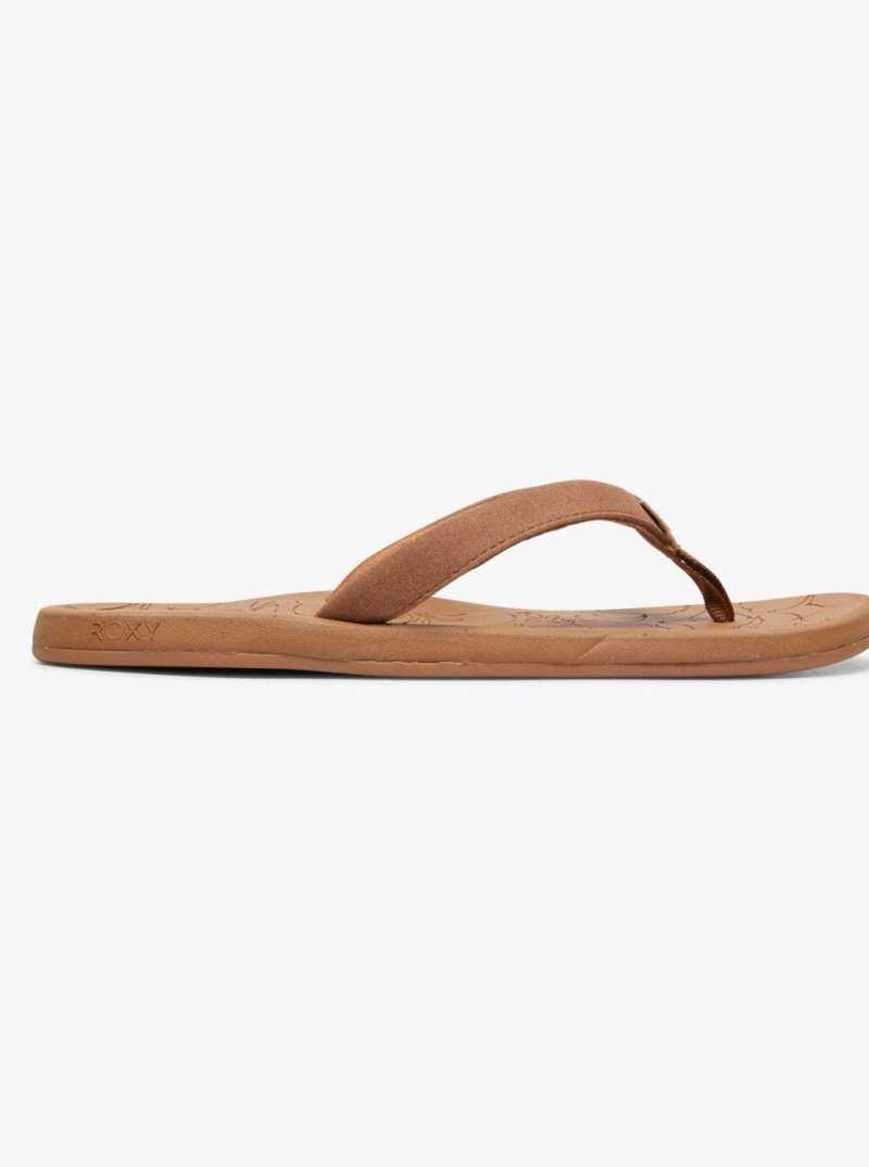 Tong Roxy Vickie Femme Marron | 320859UFS