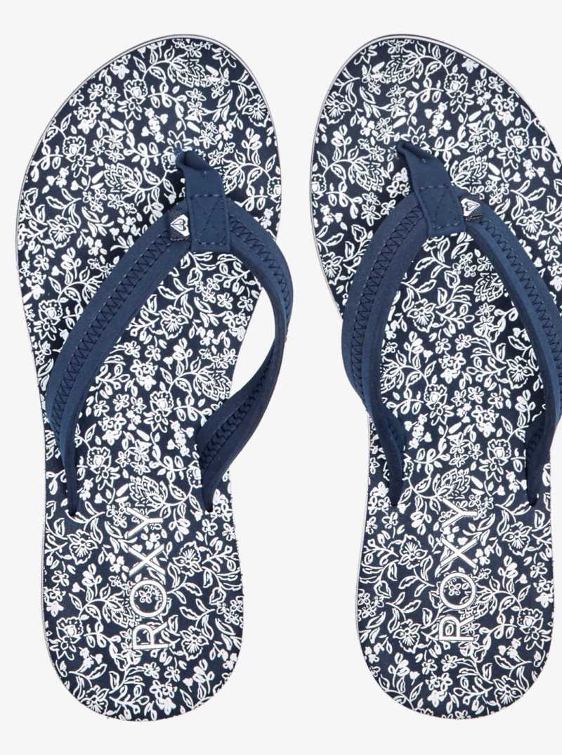 Tong Roxy Vista Loreto Femme Bleu Marine Blanche | 943107KTF