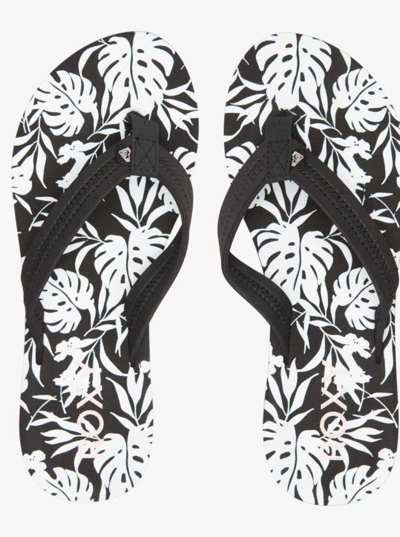 Tong Roxy Vista Loreto Femme Noir Blanche | 978615RPV
