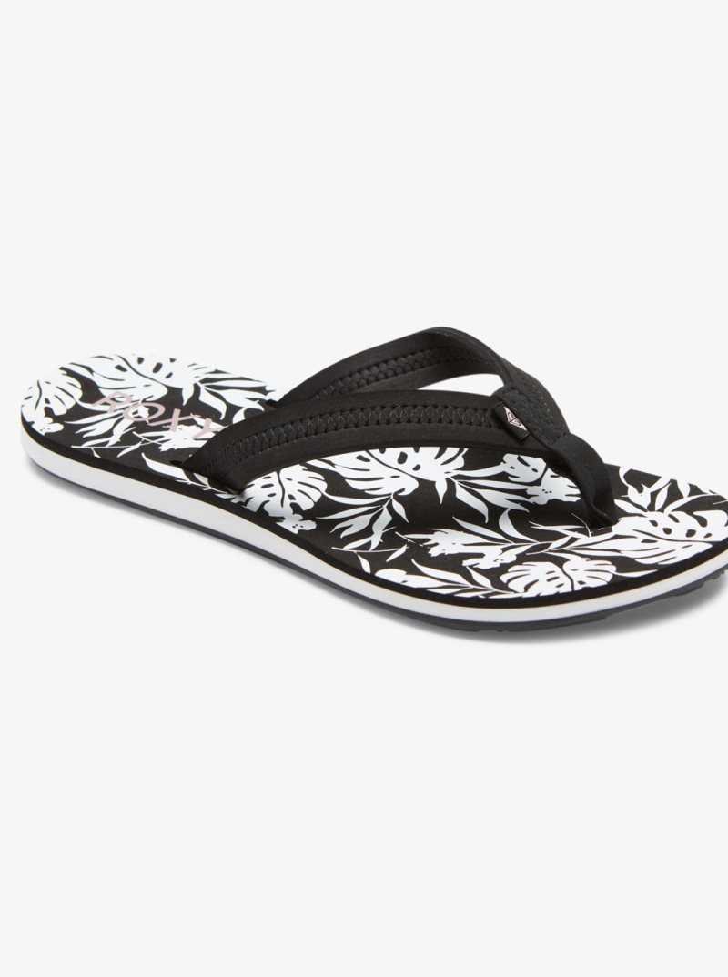 Tong Roxy Vista Loreto Femme Noir Blanche | 978615RPV