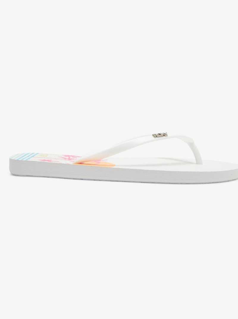 Tong Roxy Viva Stamp Femme Blanche | 638024YHA