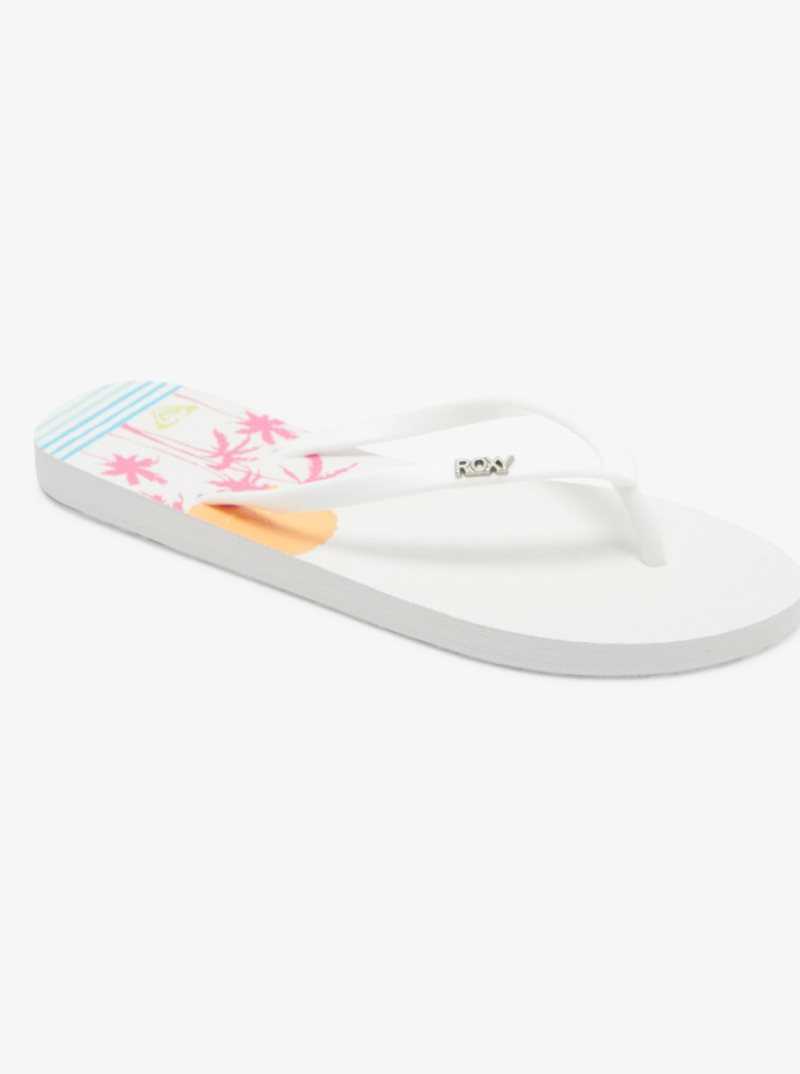 Tong Roxy Viva Stamp Femme Blanche | 638024YHA