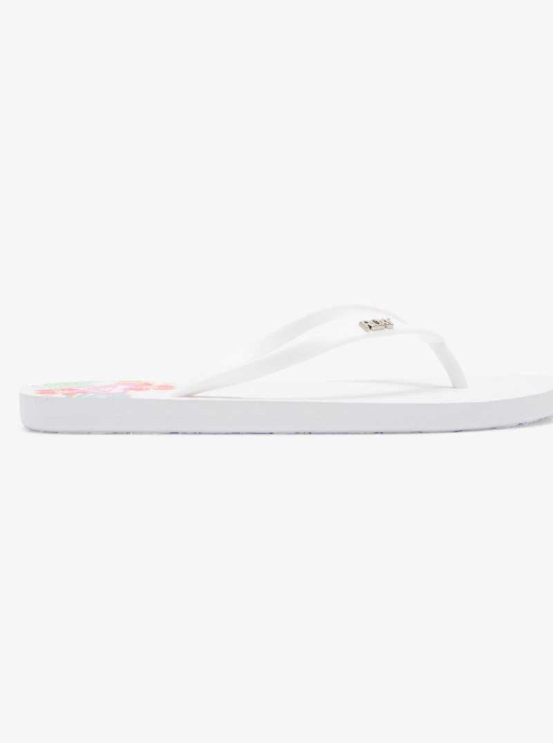 Tong Roxy Viva Stamp Femme Blanche Blanche | 791860CKO